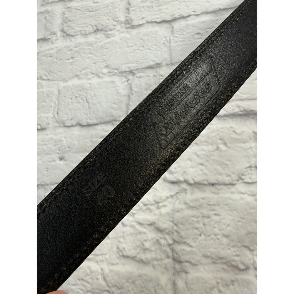 Dickies Leather Belt Mens Size 40 Black Excellent Gunmetal Buckle Casual Work - Picture 4 of 7